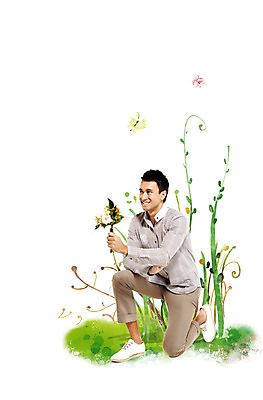 전신 PSD 외국인 식물 동물 편집이미지 라이프스타일 남자 꽃 행복 꽃다발 나비 곤충 결혼 프로포즈 사랑 한명 미소 웃음 사람 이벤트 성인 축하 무릎꿇기 남자만 남자한명만 성인남자만 성인만 이미지편집 1 감정 컨셉 모션 표정 인종 생활 파일형식