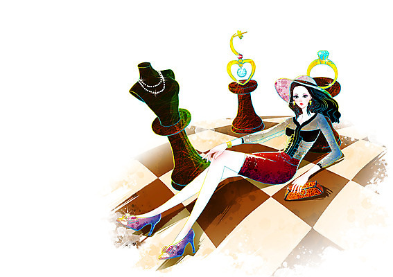 전신 PSD 모델 모자 우먼라이프 라이프스타일 여자 패션 포즈 가방 일러스트 목걸이 장신구 한명 사람 앉기 성인 라이프 쇼핑 반지 마네킹 보석 체스판 여자만 여자한명만 성인여자만 성인만 국내일러스트 1 잡화 모션 생활 광석 파일형식