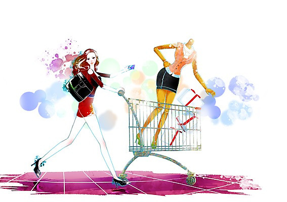 PSD 모델 우먼라이프 라이프스타일 여자 패션 포즈 가방 일러스트 한명 서기 미소 웃음 사람 성인 라이프 쇼핑 장보기 카트 쇼핑카 수레 핸드백 마네킹 여자만 여자한명만 성인여자만 성인만 국내일러스트 1 잡화 모션 표정 생활 파일형식