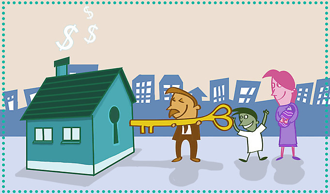 전신 PSD 여자 남자 어린이 일러스트 가족 열쇠 부동산 아파트 주택 서기 미소 웃음 사람 빌딩 소년 성인 건물 세명 금융 경제 달러 물방울무늬 화폐기호 재테크 내집마련 분양 국내일러스트 건축물 기호 돈 무늬 관계 모션 표정 재산 화폐 파일형식