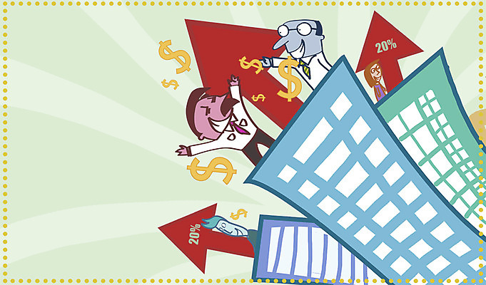 PSD 여자 남자 화살표 일러스트 부동산 화살 아파트 주택 미소 웃음 사람 빌딩 여러명 성인 건물 금융 경제 달러 물방울무늬 화폐기호 방향 재테크 상승 분양 집값상승 성인만 국내일러스트 건축물 기호 다수 컨셉 돈 무늬 표정 재산 화폐 집값 파일형식