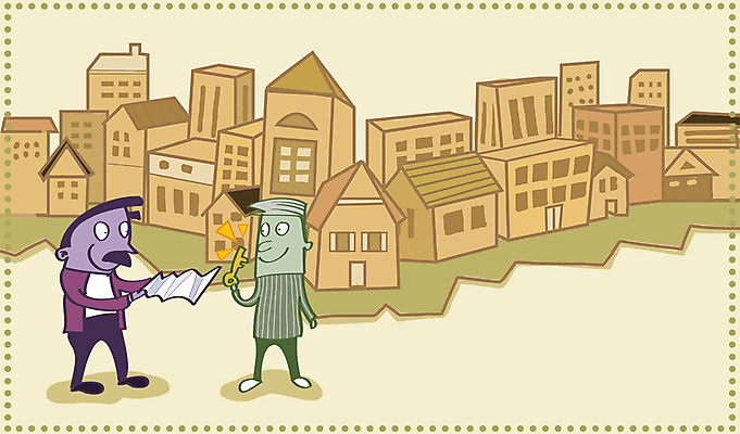 전신 PSD 남자 일러스트 열쇠 부동산 아파트 주택 서기 미소 웃음 사람 빌딩 성인 두명 건물 금융 경제 물방울무늬 재테크 계약 문서 계약서 분양 남자만 성인남자만 성인만 국내일러스트 건축물 무늬 비즈니스 모션 표정 재산 파일형식