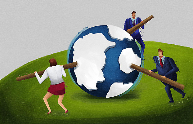 전신 PSD 여자 남자 지구 일러스트 비즈니스 협력 함께함 서기 사람 정장 성인 세명 직장인 비즈니스맨 비즈니스우먼 목표 계획 동료 열정 돌기 돌리기 성인만 국내일러스트 직업 옷 감정 컨셉 관계 모션 파일형식