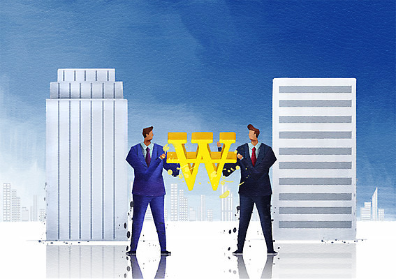 전신 PSD 남자 일러스트 비즈니스 협력 함께함 서기 사람 정장 빌딩 성인 두명 건물 금융 경제 직장인 비즈니스맨 원화 화폐기호 목표 계획 동료 열정 남자만 성인남자만 성인만 국내일러스트 직업 건축물 기호 옷 감정 컨셉 돈 관계 모션 화폐 파일형식