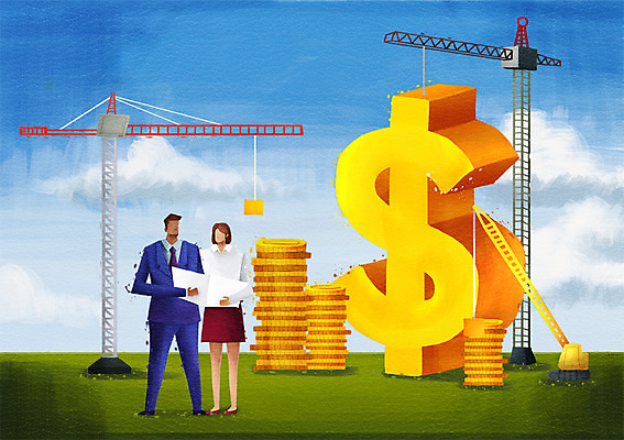 전신 PSD 구름 여자 남자 건축 돈 일러스트 비즈니스 하늘 협력 함께함 서기 사람 정장 성인 두명 금융 경제 달러 동전 기계 직장인 비즈니스맨 비즈니스우먼 화폐기호 목표 계획 동료 기중기 열정 타워크레인 성인만 국내일러스트 자연요소 직업 기호 옷 감정 컨셉 관계 모션 중장비 재산 화폐 파일형식