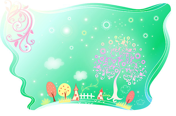 나무 식물 구름 템플릿 문양 백그라운드 무늬 카드템플릿 하늘 주택 프레임 틀 사람없음 건물 울타리 원형 풀 신비 이미지템플릿 AI파일 카드프레임 자연요소 도형 건축물 컨셉 카드_감사 담장 파일형식 벡터