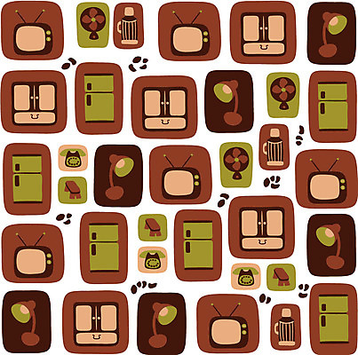 모양 문양 디자인 생활용품 백그라운드 무늬 패턴 일러스트 도안 벽지 조명 사람없음 전자제품 텔레비전 가전제품 패턴백그라운드 스탠드 선풍기 전화기 오브젝트 생활가전 냉장고 통화 아기자기 국내일러스트 AI파일 컨셉 모션 파일형식 벡터