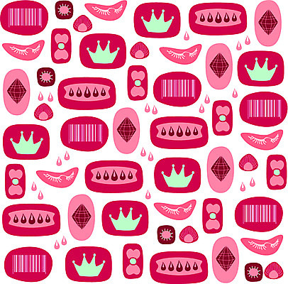 모양 문양 디자인 리본 분홍색 컬러 백그라운드 무늬 패턴 일러스트 도안 벽지 왕관 사람없음 패턴백그라운드 물방울 바코드 다이아몬드 왕관모양 아기자기 국내일러스트 AI파일 컨셉 보석 파일형식 벡터