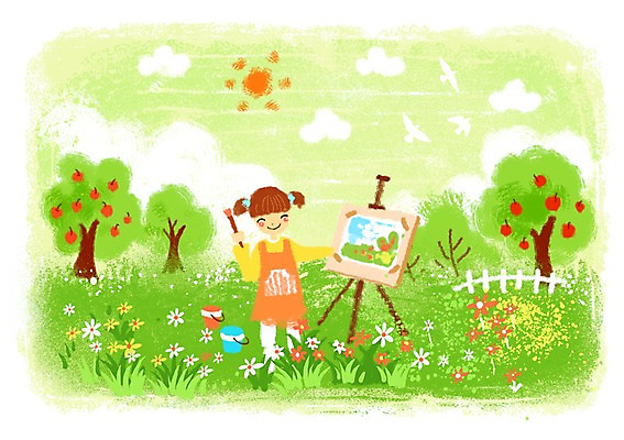 주간 PSD 나무 식물 동물 구름 여자 꽃 어린이라이프 어린이 백그라운드 꽃밭 일러스트 상상 조류 하늘 상상일러스트 미술 한명 서기 미소 웃음 사람 소녀 초원 야외 울타리 태양 붓 그리기 양동이 이젤 그림 어린이상상 여자만 여자한명만 어린이만 소녀만 소녀한명만 동심 국내일러스트 자연요소 1 라이프스타일 모션 문화예술 표정 담장 미술도구 파일형식