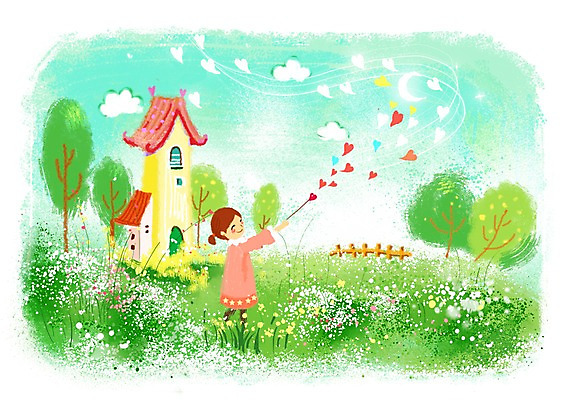 주간 PSD 나무 식물 구름 여자 꽃 어린이 백그라운드 꽃밭 일러스트 상상 하늘 주택 상상일러스트 한명 서기 미소 웃음 사람 소녀 초원 야외 건물 울타리 판타지 태양 하트 마술봉 어린이상상 여자만 여자한명만 어린이만 소녀만 소녀한명만 동심 국내일러스트 자연요소 모양 1 건축물 모션 표정 담장 마술도구 파일형식