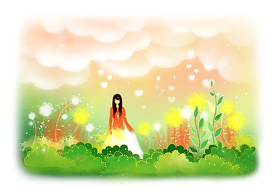 PSD 나무 식물 구름 우먼라이프 여자 백그라운드 잎 일러스트 상상 하늘 상상일러스트 한명 서기 사람 성인 판타지 하트 여자만 여자한명만 성인여자만 성인만 국내일러스트 자연요소 모양 1 라이프스타일 모션 파일형식