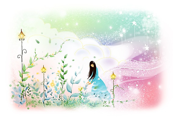PSD 식물 구름 우먼라이프 여자 별 백그라운드 잎 가로등 일러스트 상상 하늘 상상일러스트 한명 서기 사람 성인 판타지 여자만 여자한명만 성인여자만 성인만 국내일러스트 자연요소 1 라이프스타일 공공시설 모션 파일형식