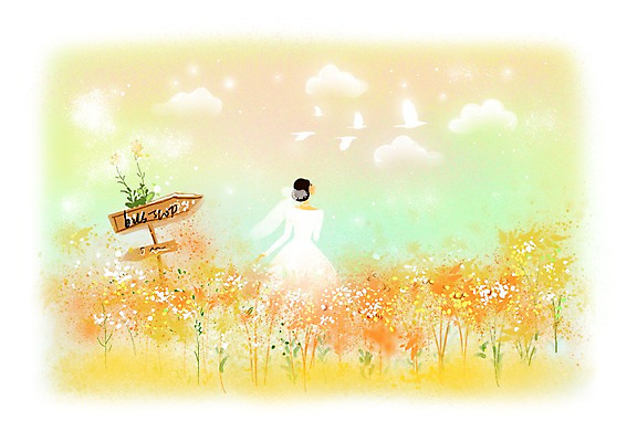 PSD 식물 동물 구름 우먼라이프 여자 꽃 신부 웨딩드레스 결혼 백그라운드 꽃밭 일러스트 상상 조류 하늘 면사포 상상일러스트 한명 서기 사람 초원 성인 판타지 표지판 여자만 여자한명만 성인여자만 성인만 국내일러스트 자연요소 1 라이프스타일 드레스 모션 알림판 이벤트 결혼소품 파일형식