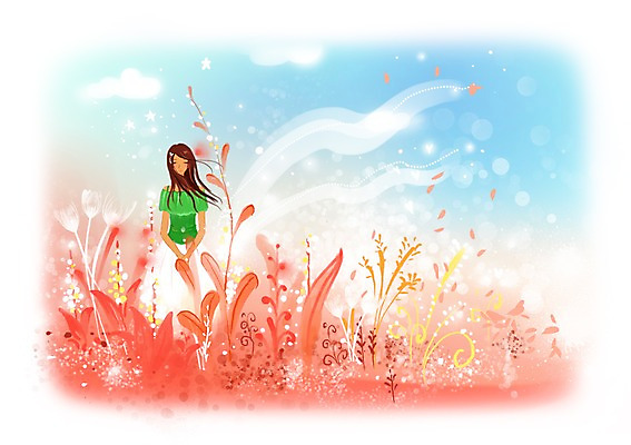 PSD 식물 구름 우먼라이프 여자 꽃 백그라운드 잎 꽃밭 일러스트 상상 하늘 날리기 바람 상상일러스트 한명 서기 사람 성인 판타지 풀 여자만 여자한명만 성인여자만 성인만 국내일러스트 자연요소 1 라이프스타일 모션 날씨 파일형식