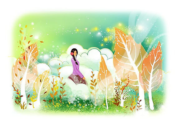 PSD 나무 식물 구름 우먼라이프 여자 별 백그라운드 잎 일러스트 상상 하늘 나뭇잎 상상일러스트 한명 사람 앉기 성인 판타지 여자만 여자한명만 성인여자만 성인만 국내일러스트 자연요소 1 라이프스타일 모션 파일형식