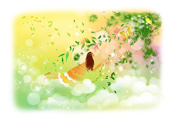 PSD 식물 동물 구름 우먼라이프 여자 꽃 나비 곤충 백그라운드 잎 일러스트 상상 하늘 나뭇잎 상상일러스트 한명 사람 성인 반짝임 판타지 나뭇가지 비행 여자만 여자한명만 성인여자만 성인만 국내일러스트 자연요소 나무 1 라이프스타일 모션 파일형식