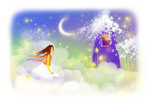 PSD 구름 우먼라이프 여자 별 백그라운드 일러스트 상상 밤하늘 하늘 주택 상상일러스트 한명 사람 성인 건물 판타지 달 야간 저녁 초승달 별나라 여자만 여자한명만 성인여자만 성인만 국내일러스트 자연요소 1 라이프스타일 건축물 파일형식