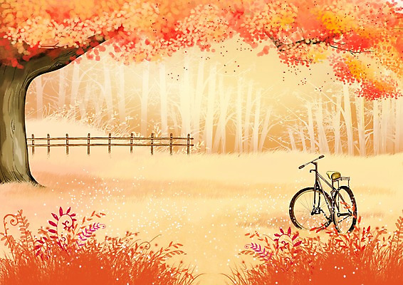 주간 PSD 나무 식물 사계절 계절 백그라운드 단풍 일러스트 자연 따뜻함 풍경 사람없음 야외 울타리 가을풍경 자전거 가을 풀 숲속 숲 가을배경 국내일러스트 자연요소 잎 담장 바이크 생태계 파일형식 가을_계절