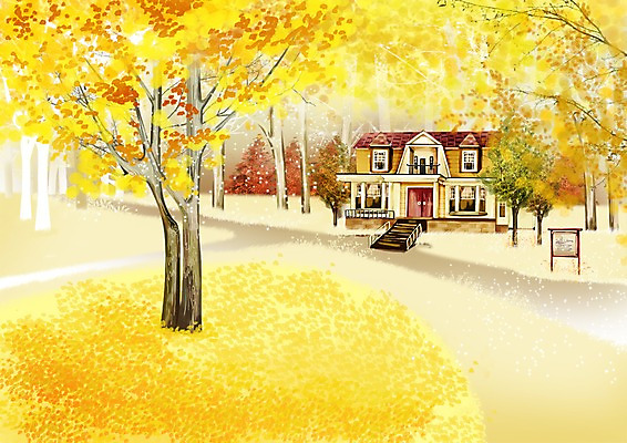 주간 PSD 나무 식물 건축물 사계절 계절 길 백그라운드 단풍 낙엽 일러스트 자연 주택 따뜻함 풍경 사람없음 야외 건물 가을풍경 가을 표지판 숲속 숲 가을배경 국내일러스트 자연요소 건축 잎 알림판 생태계 파일형식 가을_계절