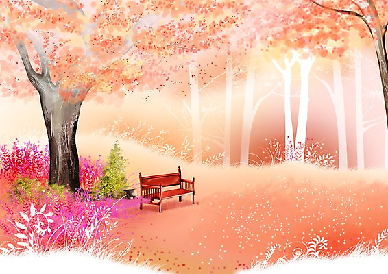 주간 PSD 나무 식물 사계절 계절 공원 백그라운드 단풍 벤치 의자 일러스트 자연 따뜻함 풍경 사람없음 야외 가을풍경 가을 풀 숲속 숲 가을배경 국내일러스트 자연요소 공공시설 가구 잎 생태계 파일형식 가을_계절