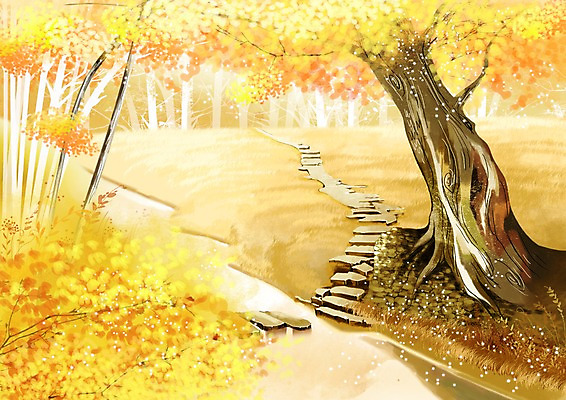 주간 PSD 나무 식물 사계절 계절 길 백그라운드 일러스트 자연 따뜻함 풍경 사람없음 야외 가을풍경 가을 개울 숲속 숲 숲길 돌다리 가교 가을배경 국내일러스트 자연요소 건축물 강 다리_건축물 생태계 파일형식 가을_계절