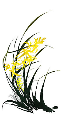 PSD 식물 한국전통 전통 꽃 아시아 전통문화 백그라운드 일러스트 붓터치 수묵화 사람없음 난초 동양화 그림 난초꽃 동양란 국내일러스트 나라 문화 한국 미술 파일형식