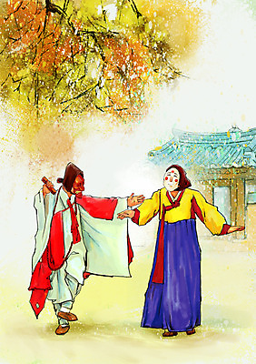 전신 PSD 나무 식물 한국문화 한국전통 전통 건축물 여자 남자 아시아 전통문화 포즈 백그라운드 일러스트 놀이 한옥 한국 가면 서기 사람 성인 두명 건물 전통놀이 나뭇가지 춤 전통의상 한복 탈춤 전통무용 탈 산대놀이 각시탈 탈놀이 성인만 국내일러스트 동양문화 건축 나라 문화 고건축 모션 문화예술 전통공연 파일형식