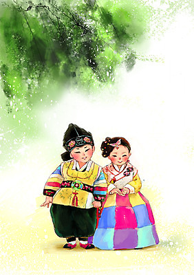 전신 PSD 식물 한국문화 한국전통 전통 여자 남자 아시아 전통문화 어린이 백그라운드 일러스트 한국 서기 사람 소녀 소년 두명 전통의상 한복 색동 색동저고리 색동옷 어린이만 국내일러스트 동양문화 옷 나라 문화 모션 저고리 파일형식