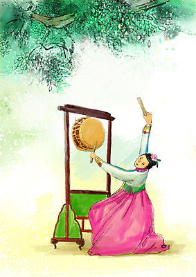 전신 PSD 나무 식물 한국문화 한국전통 전통 여자 아시아 전통문화 악기 음악 포즈 백그라운드 연주 일러스트 타악기 한국 국악기 국악 한명 서기 사람 성인 나뭇가지 전통의상 한복 북 북채 여자만 여자한명만 성인여자만 성인만 국내일러스트 1 동양문화 나라 문화 모션 문화예술 파일형식