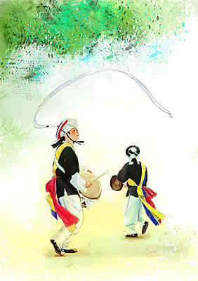 전신 PSD 한국문화 한국전통 전통 남자 아시아 전통문화 악기 음악 포즈 백그라운드 연주 일러스트 놀이 타악기 한국 국악 서기 사람 성인 두명 전통놀이 전통의상 한복 풍물놀이 사물놀이 북 징 상모 상모돌리기 남자만 성인남자만 성인만 국내일러스트 동양문화 나라 문화 모션 문화예술 국악기 전통공연 파일형식