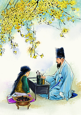 전신 PSD 나무 식물 한국문화 한국전통 전통 어린이교육 교육 남자 꽃 아시아 전통문화 어린이 백그라운드 일러스트 탁자 한국 방석 사람 앉기 소년 성인 두명 나뭇가지 붓 가르침 전통의상 한복 화로 서당 훈장 훈장님 남자만 국내일러스트 동양문화 그릇 나라 문화 가구 모션 교사 파일형식