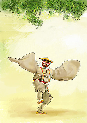 전신 PSD 식물 한국문화 한국전통 전통 남자 아시아 전통문화 포즈 백그라운드 잎 일러스트 놀이 한국 가면 한명 서기 사람 성인 전통놀이 춤 전통의상 한복 탈춤 전통무용 탈 산대놀이 탈놀이 남자만 남자한명만 성인남자만 성인만 국내일러스트 1 동양문화 나라 문화 모션 문화예술 전통공연 파일형식