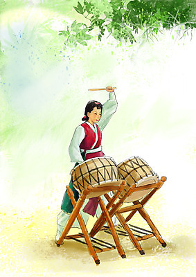 전신 PSD 한국문화 한국전통 전통 여자 아시아 전통문화 악기 음악 포즈 백그라운드 연주 일러스트 타악기 한국 국악기 국악 한명 서기 사람 성인 전통의상 한복 북 북채 여자만 여자한명만 성인여자만 성인만 국내일러스트 1 동양문화 나라 문화 모션 문화예술 파일형식