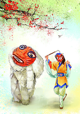 전신 PSD 나무 식물 동물 한국문화 한국전통 전통 남자 꽃 아시아 전통문화 포즈 백그라운드 일러스트 놀이 한국 가면 한명 서기 사람 성인 전통놀이 나뭇가지 춤 사자 전통의상 한복 탈춤 전통무용 탈 봉산탈춤 사자탈춤 탈놀이 남자만 남자한명만 성인남자만 성인만 국내일러스트 1 동양문화 나라 문화 포유류 모션 문화예술 전통공연 파일형식