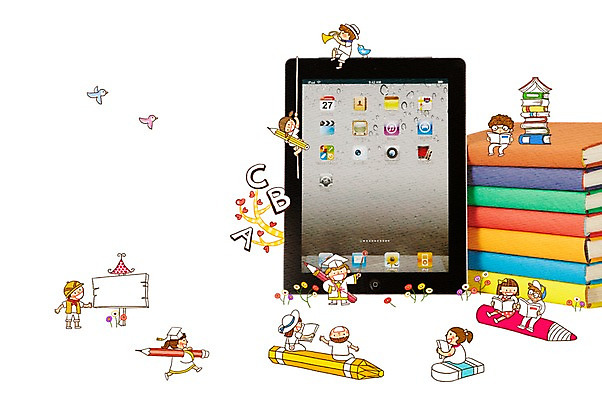 PSD 나무 식물 동물 편집 편집이미지 여자 어린이교육 교육 남자 꽃 어린이 악기 조류 포토일러 색연필 합성일러스트 미소 웃음 사람 소녀 소년 여러명 책 전자제품 컴퓨터 태블릿 필기구 연필 스크린 터치 나팔 지우개 어린이만 이미지편집 음악 다수 문구용품 학용품 표정 스마트기기 파일형식