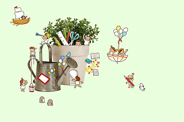 PSD 식물 편집 편집이미지 여자 어린이교육 교육 남자 화분 어린이 우산 포토일러 주전자 가위 자 합성일러스트 미소 웃음 사람 소녀 소년 여러명 연필 물뿌리개 체험학습 크레파스 선박 어린이만 이미지편집 다수 수상교통 주방용품 문구용품 학용품 표정 필기구 체험 파일형식