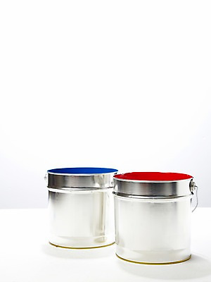 포토 JPG 스튜디오촬영 컬러 생활용품 페인팅 실내 통 사람없음 빨간색 파란색 페인트 물감 미술도구 도구 페인트칠 양동이 페인트통 페인팅도구 국내포토 내부 오브젝트 파일형식