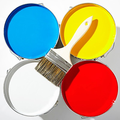 포토 JPG 스튜디오촬영 컬러 생활용품 페인팅 실내 통 사람없음 컬러풀 페인트 물감 미술도구 도구 붓 페인트칠 양동이 가득함 페인트통 페인트붓 페인팅도구 국내포토 내부 오브젝트 파일형식