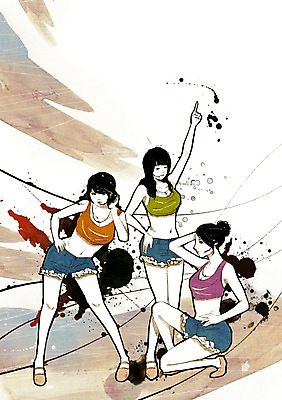 전신 PSD 여자 문화 예술 포즈 일러스트 노래 문화예술 서기 사람 앉기 손짓 성인 세명 공연 가수 무대 춤 그룹 즐거움 연예인 퍼포먼스 아이돌 여자만 성인여자만 성인만 국내일러스트 직업 감정 음악 모션 이벤트 음악가 파일형식