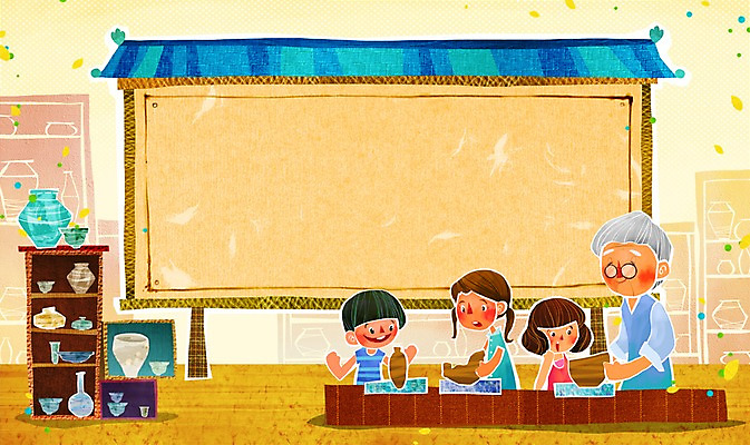 PSD 배너 계절 여자 어린이교육 교육 할아버지 노년 남자 어린이 액자 일러스트 방학 안내 프레임 여름방학 틀 미소 웃음 사람 소녀 소년 여러명 성인 여름 체험학습 체험 도자기 도자기공예 알림 즐거움 만들기 국내일러스트 감정 다수 컨셉 모션 휴가 표정 공예 파일형식 여름_계절