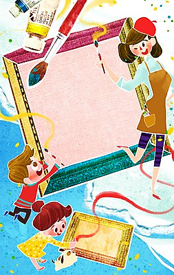 PSD 배너 계절 여자 어린이교육 교육 남자 어린이 액자 일러스트 방학 안내 프레임 여름방학 틀 미술 미소 웃음 사람 소녀 소년 여러명 성인 여름 교사 물감 붓 체험학습 체험 그리기 알림 즐거움 그림 국내일러스트 직업 감정 다수 컨셉 모션 휴가 문화예술 표정 미술도구 파일형식 여름_계절