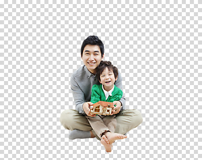 전신 편집 편집이미지 여자 남자 아들 어린이 가족 주택 미소 웃음 사람 앉기 동양인 소년 성인 두명 부모 모형 미니어처 한국인 자녀 아빠 내집마련 PNG 부자지간 편집소스 관계 모션 부동산 표정 인종 건물 파일형식