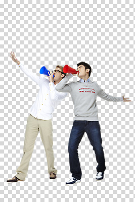 전신 서양인 외국인 백인 편집 편집이미지 라이프스타일 남자 맨라이프 응원 안내 서기 미소 웃음 사람 동양인 성인 두명 30대 친구 확성기 외침 알림 나팔 동료 응원나팔 PNG 남자만 성인남자만 장년만 장년남자만 성인만 편집소스 악기 관계 모션 표정 인종 생활 장년 소리 응원용품 파일형식