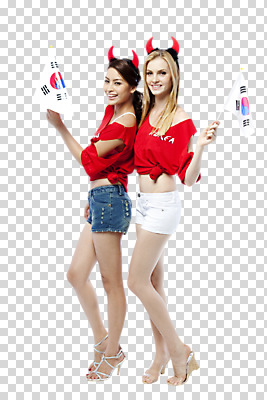 전신 서양인 외국인 백인 편집 편집이미지 우먼라이프 라이프스타일 여자 스포츠 응원 한국 뿔 서기 미소 웃음 사람 동양인 20대 성인 두명 친구 축구 응원용품 깃발 국기 태극기 동료 붉은악마 축구응원 응원단 서포터즈 PNG 여자만 성인여자만 청년만 청년여자만 성인만 편집소스 월드싸커 아시아 관계 모션 표정 인종 청년 생활 구기 오브젝트 파일형식