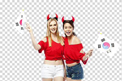 서양인 외국인 백인 편집 편집이미지 우먼라이프 라이프스타일 여자 스포츠 응원 한국 뿔 서기 미소 웃음 사람 동양인 상반신 20대 성인 두명 친구 축구 응원용품 깃발 국기 태극기 동료 붉은악마 축구응원 응원단 서포터즈 PNG 여자만 성인여자만 청년만 청년여자만 성인만 편집소스 월드싸커 아시아 관계 모션 표정 인종 청년 생활 구기 오브젝트 파일형식