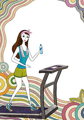 전신 PSD 우먼라이프 라이프스타일 여자 일러스트 건강 한명 서기 미소 웃음 사람 성인 라이프 물 운동 건강관리 헬스 헬스장 물병 런닝머신 여자만 여자한명만 성인여자만 성인만 국내일러스트 자연요소 1 모션 표정 관리 생활 운동기구 물통 파일형식