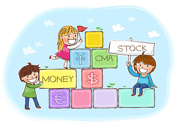 전신 식물 구름 기호 여자 남자 어린이 일러스트 하늘 서기 미소 웃음 사람 앉기 소녀 소년 10대 세명 금융 경제 새싹 달러 블록 팻말 유로 깃발 화폐기호 엔 단위 어린이경제 십대만 국내일러스트 AI파일 자연요소 문자 돈 모션 청소년 프레임 표정 화폐 파일형식 벡터