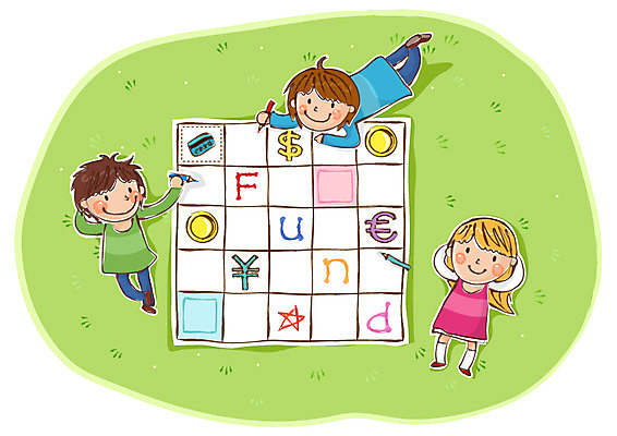 전신 식물 기호 여자 남자 어린이 일러스트 미소 웃음 사람 소녀 소년 잔디 초원 두명 10대 금융 경제 눕기 달러 유로 화폐기호 풀 엔 단위 어린이경제 낱말맞추기 펀드 십대만 국내일러스트 AI파일 문자 돈 모션 청소년 표정 화폐 맞추기 파일형식 벡터