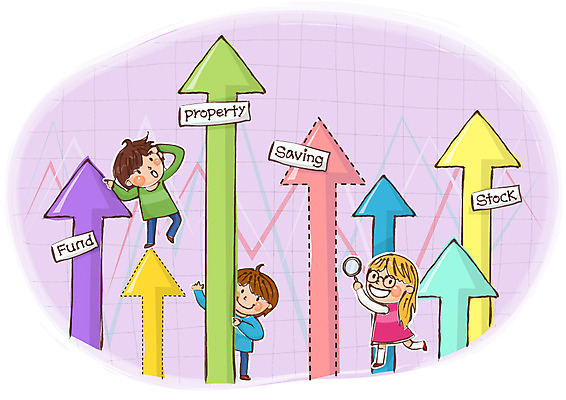 전신 여자 남자 화살표 어린이 일러스트 통계 돋보기 부동산 수치 그래프 화살 서기 미소 웃음 사람 소녀 소년 10대 세명 금융 경제 저축 관찰 표 주식 방향 검사_조사 관측 상승 어린이경제 서류판 펀드 십대만 금융의날 국내일러스트 AI파일 컨셉 모션 청소년 표정 사무용품 재산 파일형식 벡터 법정기념일