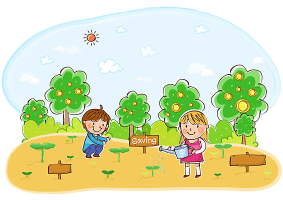 전신 나무 식물 구름 여자 남자 어린이 일러스트 하늘 주전자 미소 웃음 사람 소녀 소년 두명 10대 금융 경제 태양 새싹 팻말 물뿌리개 저축 물주기 원예 어린이경제 십대만 금융의날 국내일러스트 AI파일 자연요소 모션 청소년 주방용품 프레임 표정 취미 파일형식 벡터 법정기념일